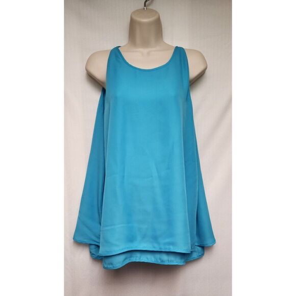 Violet + Claire Sky blue Tank Top Blouse Shirt Sleeveless Overlay Size XL - Picture 2 of 7